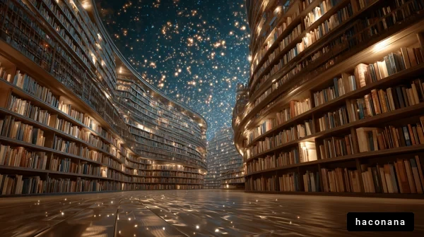 未来的な図書館の内部