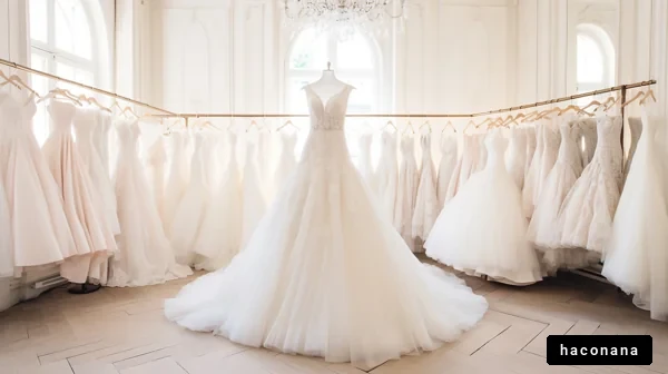 美しいドレスショップの内部