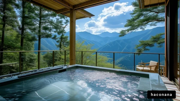 自然に囲まれた露天風呂