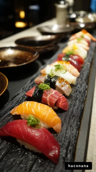 色とりどりの寿司盛り合わせ