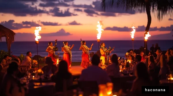 夕日を背景にした踊り