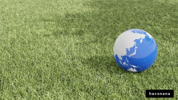 緑の草地の地球儀