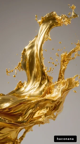 動きのある金色の液体