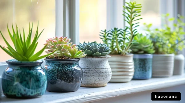 窓辺の多肉植物たち