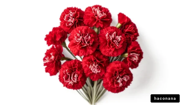 鮮やかな赤いカーネーション