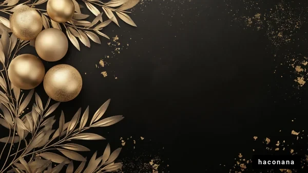 黒背景のゴールドオーナメント