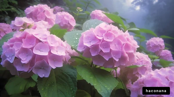 美しい紫陽花の花々