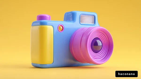 カラフルなカメラのイラスト