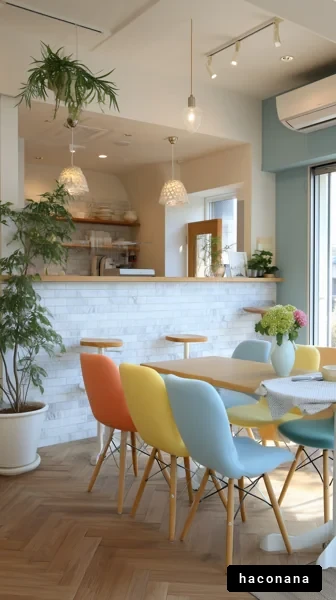 明るいカフェのインテリア