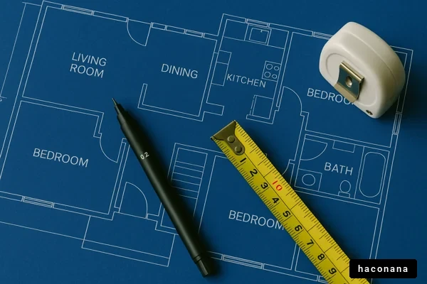 間取り図と測定ツール