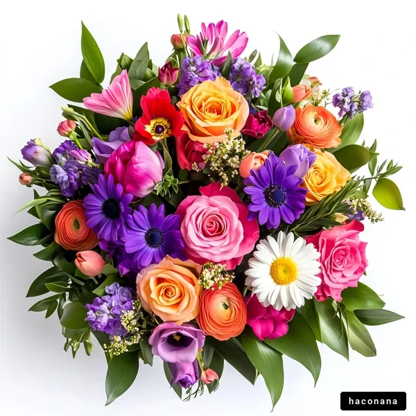 鮮やかな花束のアレンジメント