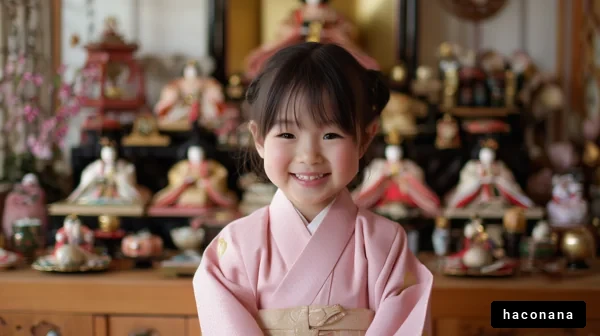 ひな祭りを祝う子供