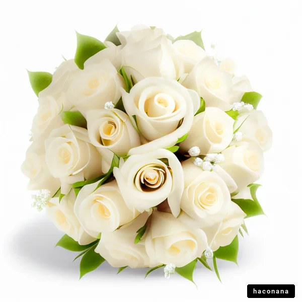 美しい白いバラのブーケ