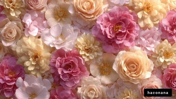 美しい花々の壁面