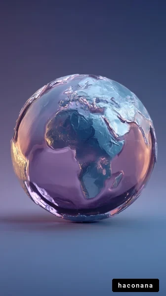 美しい透明な地球儀