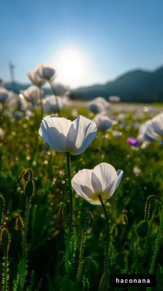 美しい白い花畑