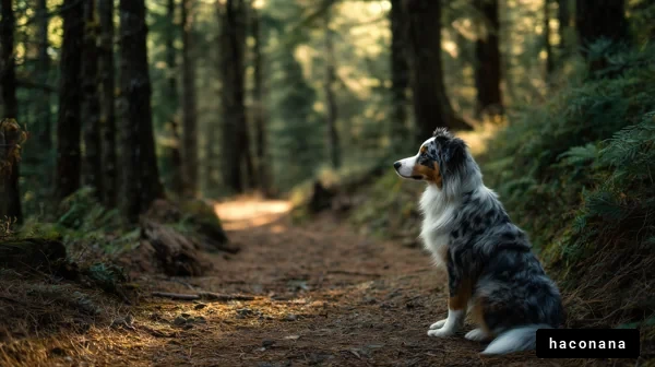 森の中の犬と風景