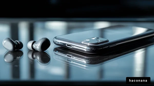 スマートフォンとワイヤレスイヤフォン