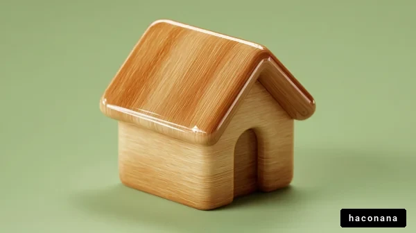 木製のかわいい家の模型