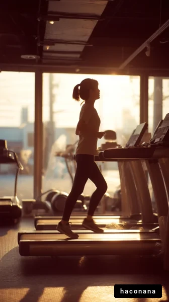 ジムで運動する女性