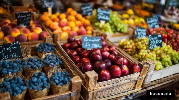 色とりどりのフルーツ市場