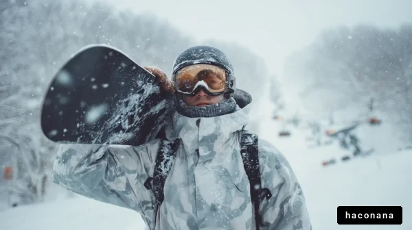 雪山でのスノーボード姿