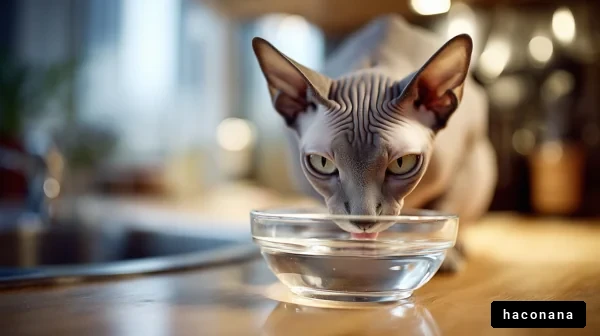 水を飲む猫の姿