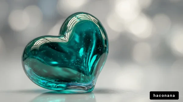 透明なハートのオブジェ