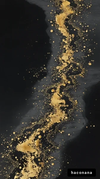 黒と金の抽象アート