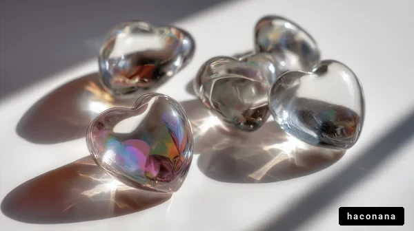 透明なハート型のオブジェ