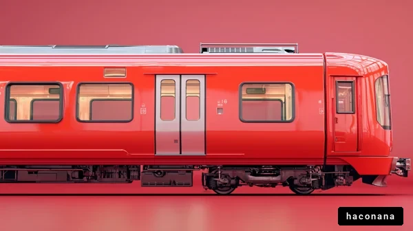 赤い電車の側面