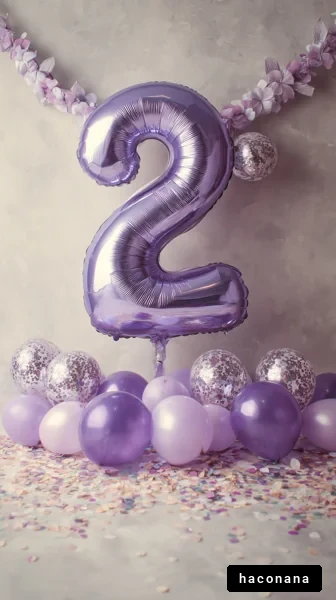 紫色の2歳のバースデー
