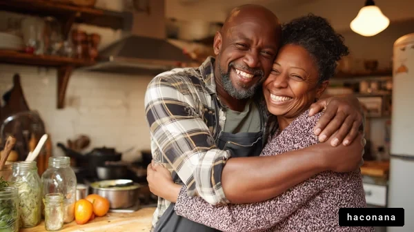 温かなキッチンでの笑顔