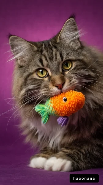 猫とおもちゃの魚