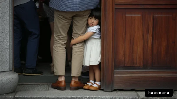 子供が大人に寄り添う