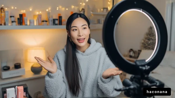 美容系Vlog配信の瞬間