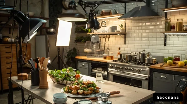 魅力的なキッチンでの料理