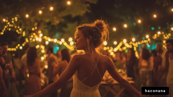 夜のパーティーでの女性