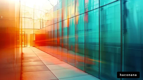 色彩と形状の美しい廊下