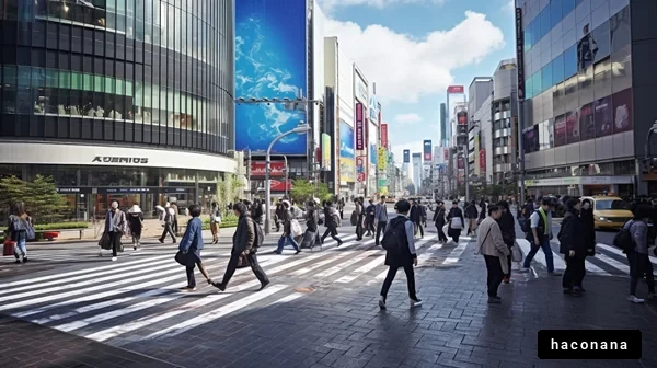 都会の賑やかな交差点