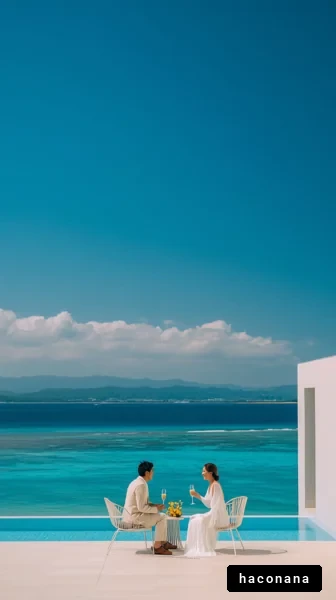 青い海のロマンティックシーン