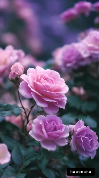 美しいバラの花々