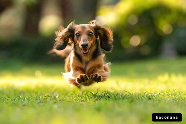 元気に走る犬の姿