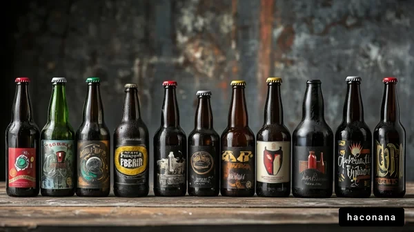多様なビールボトルのコレクション