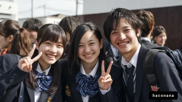 若い学生たちの笑顔