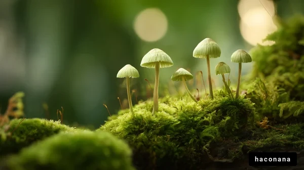 森の中の美しいきのこ