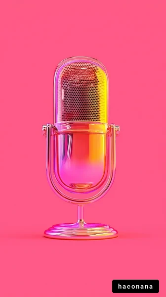 カラフルなマイクのイラスト