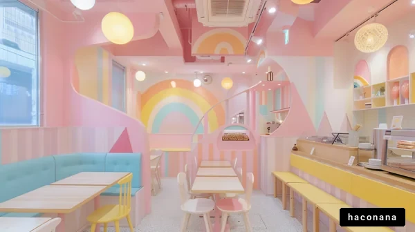 カラフルなカフェ内装