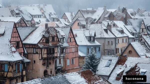 雪に覆われた美しい街並み
