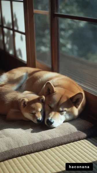 可愛い犬の親子